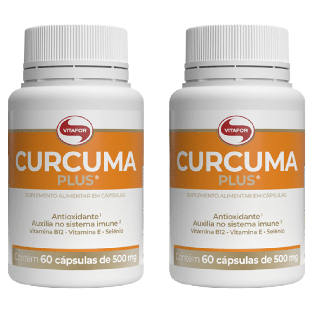 Kit 2uni Curcuma Plus 60 Cáps 500mg - Vitafor Menor preço em Kit 2uni Curcuma Plus 60 Cáps 500mg - Vitafor