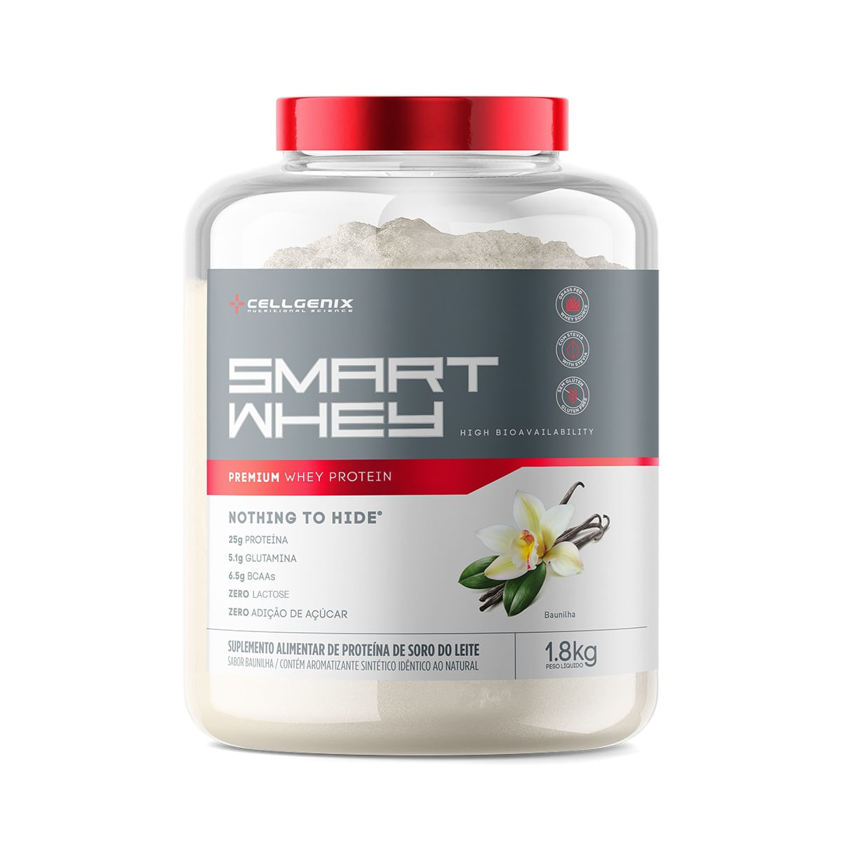 Smart Whey Premium Triple Whey Protein Zero Lactose Baunilha Cellgenix - 1,8kg Menor preço em Smart Whey Premium Triple Whey Protein Zero Lactose Baunilha Cellgenix - 1,8kg