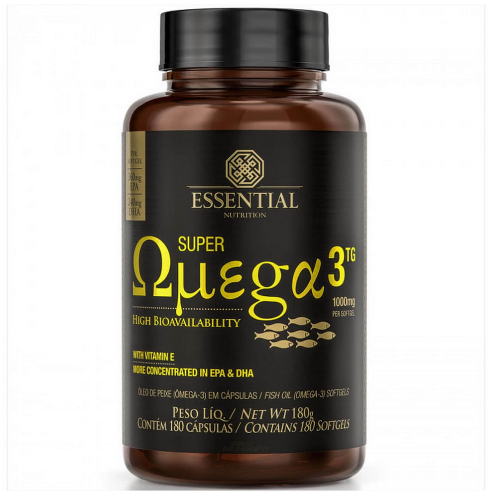 Super Omega 3 TG (180 caps) 1000mg - Essential Nutrition Menor preço em Super Omega 3 TG (180 caps) 1000mg - Essential Nutrition