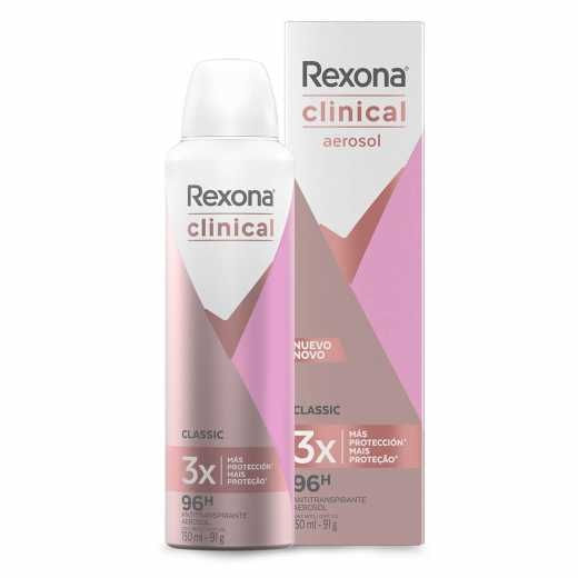 Desodorante Antitranspirante Rexona Clinical Feminino Classic 150ml Menor preço em Desodorante Antitranspirante Rexona Clinical Feminino Classic 150ml