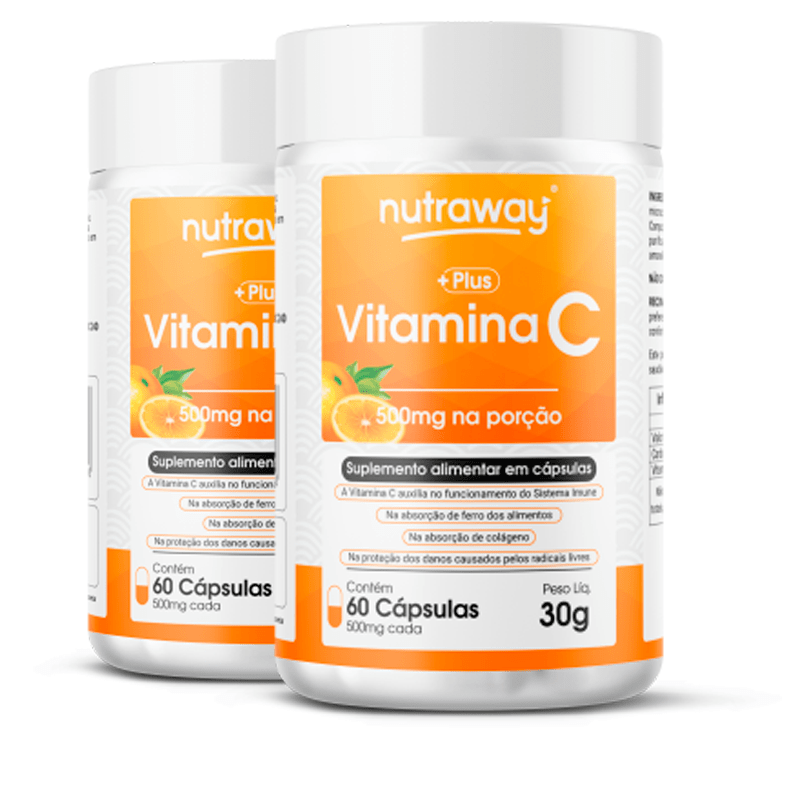 Kit 2 Vitamina C Nutraway 60 cápsulas Menor preço em Kit 2 Vitamina C Nutraway 60 cápsulas