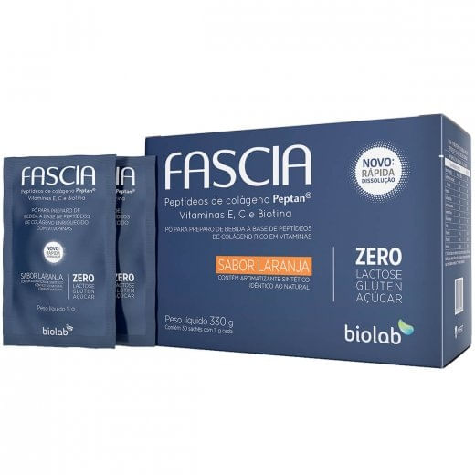 Fascia Colágeno Hidrolisado Sabor Laranja 30 Saches Menor preço em Fascia Colágeno Hidrolisado Sabor Laranja 30 Saches
