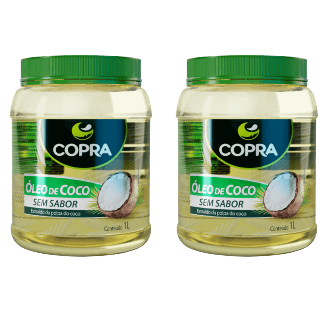 Kit 2uni Óleo de Coco (sem sabor) 1 Litro - Copra Menor preço em Kit 2uni Óleo de Coco (sem sabor) 1 Litro - Copra