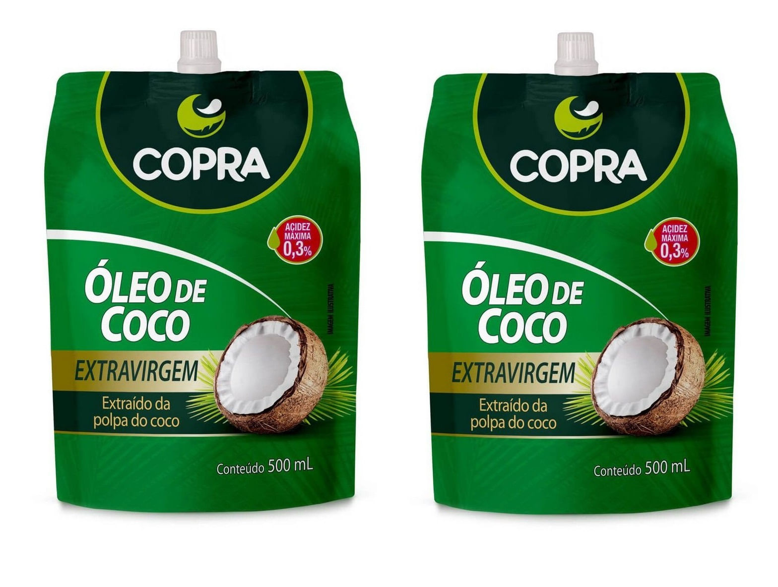 Kit 2uni Óleo de Coco Extravirgem 500ml pouch - Copra Menor preço em Kit 2uni Óleo de Coco Extravirgem 500ml pouch - Copra