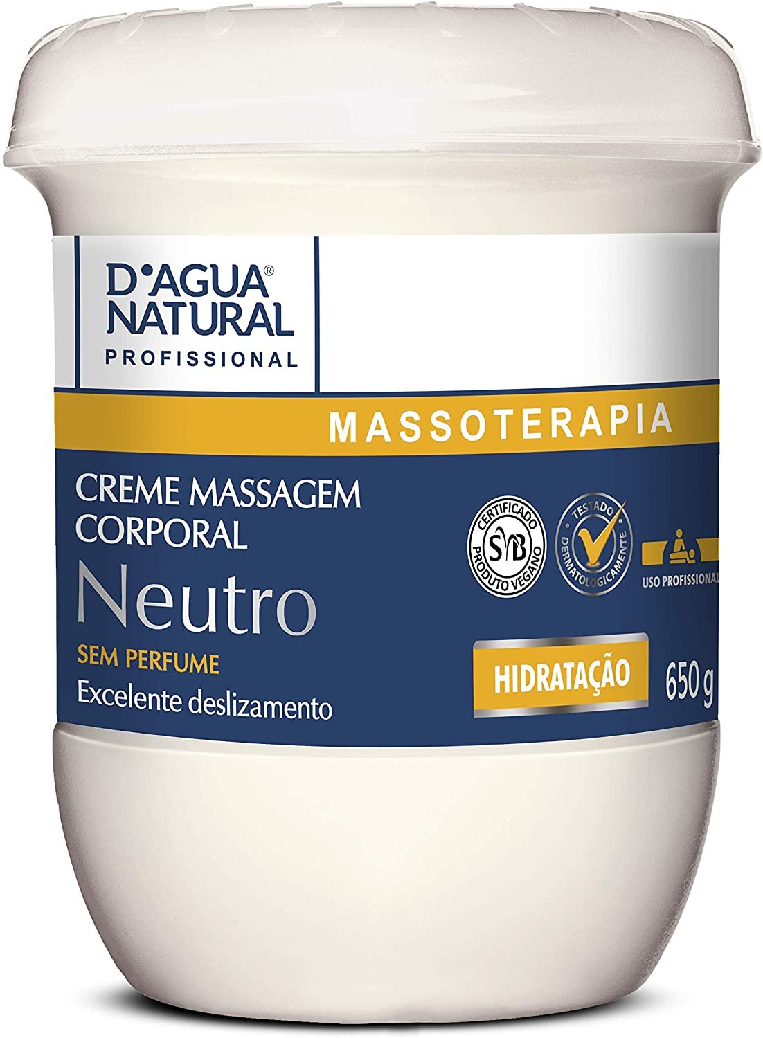 Creme de Massagem D'agua Natural 650g Menor preço em Creme de Massagem D'agua Natural 650g