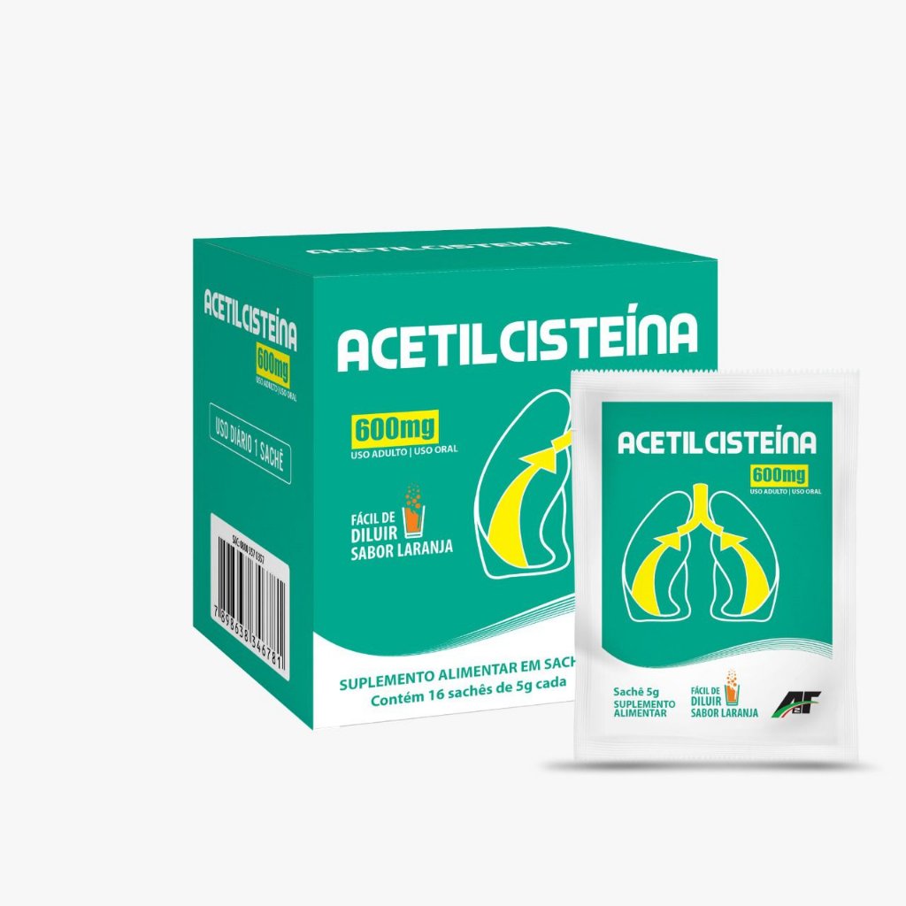 Acetilcisteina 600mg c/ 16 sachês - Eurofito Menor preço em Acetilcisteina 600mg c/ 16 sachês - Eurofito