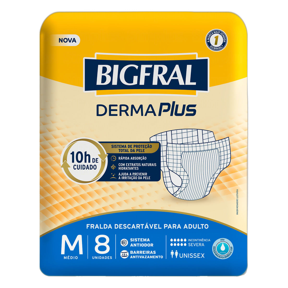 Fralda Geriátrica Bigfral Derma Plus - Tamanho M - 8 Unidades é boa?