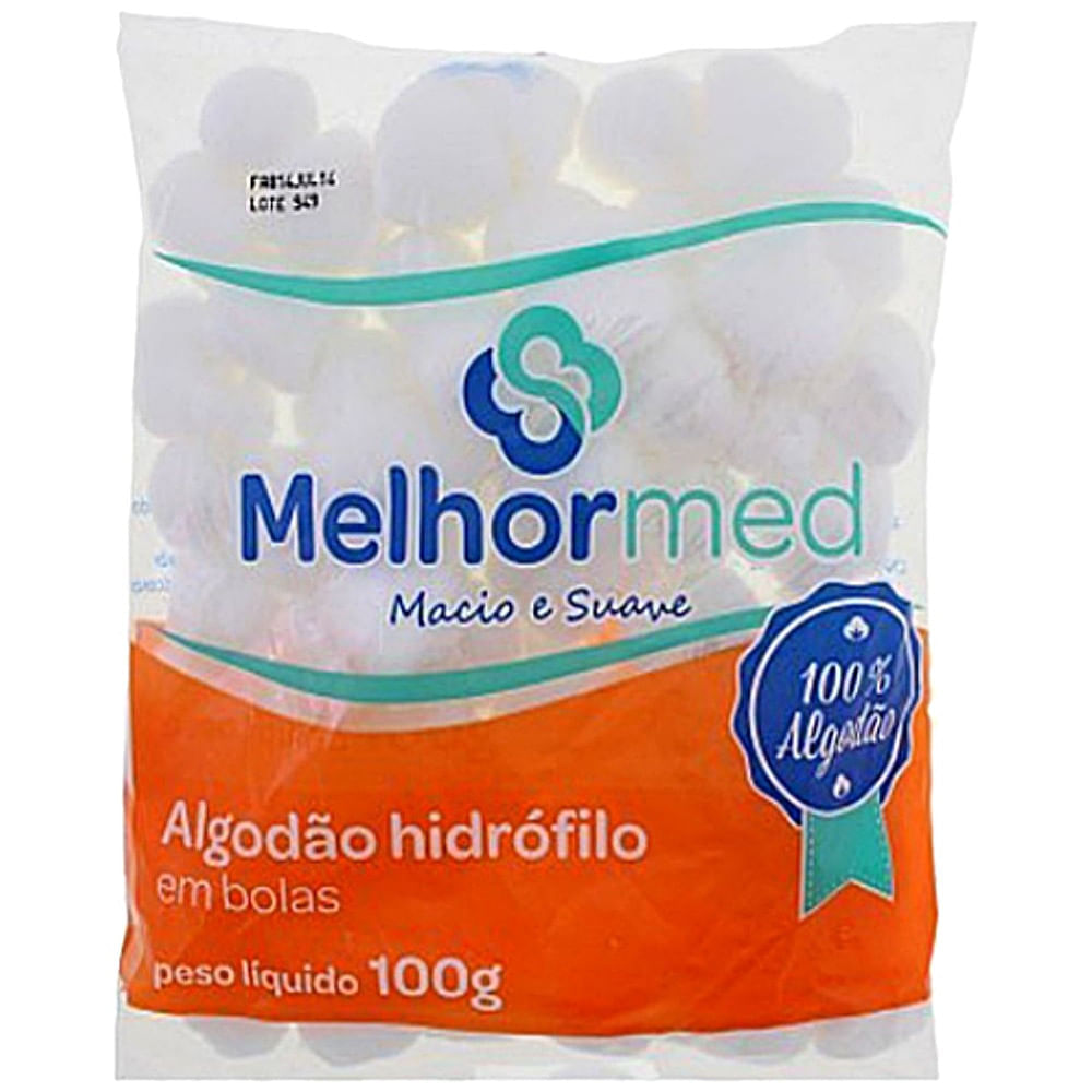 Algodão Hidrófilo Em Bolas - 100G Menor preço em Algodão Hidrófilo Em Bolas - 100G