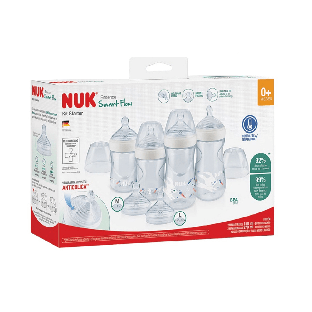 Kit Mamadeiras Starter Nuk Smart Flow Recém Nascido - 4 uni Menor preço em Kit Mamadeiras Starter Nuk Smart Flow Recém Nascido - 4 uni