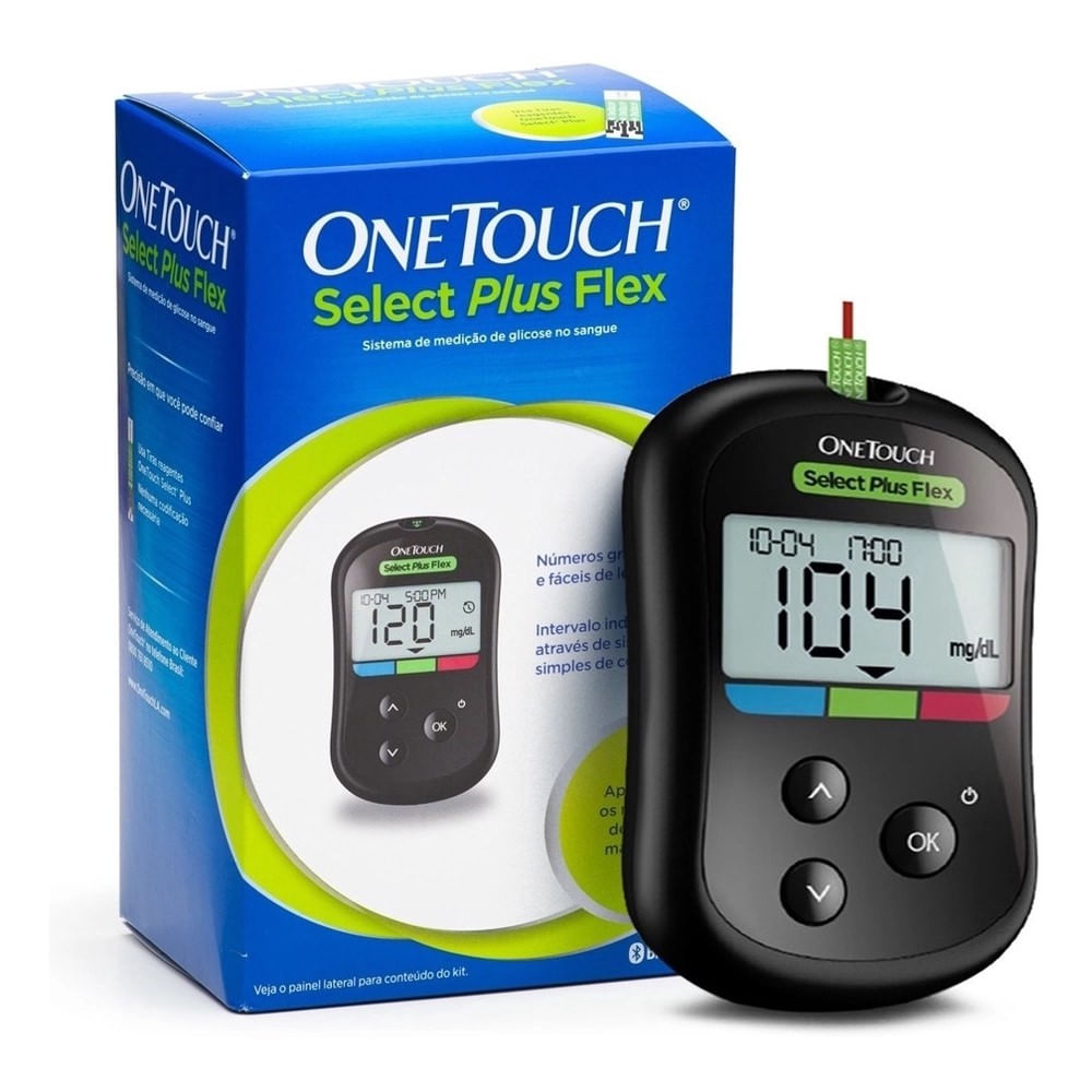 Medidor De Glicemia One Touch Seletc Plus Flex Novo Menor preço em Medidor De Glicemia One Touch Seletc Plus Flex Novo