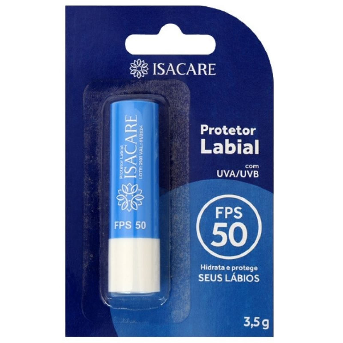 Protetor Labial FPS 50 Sem Cor Isacare 3,5g Menor preço em Protetor Labial FPS 50 Sem Cor Isacare 3,5g