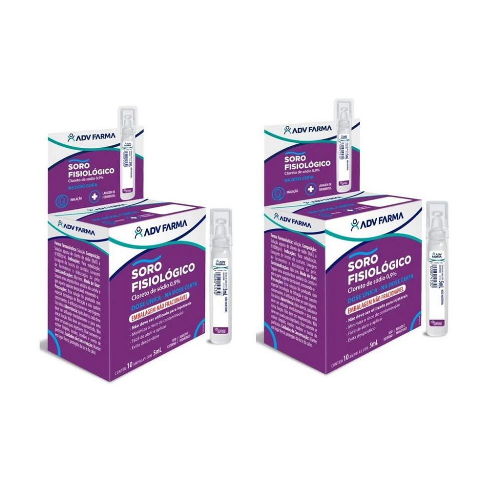 SORO FISIOLOGICO 5ml com 10 ampolas ADV kit c/ 02 Menor preço em SORO FISIOLOGICO 5ml com 10 ampolas ADV kit c/ 02