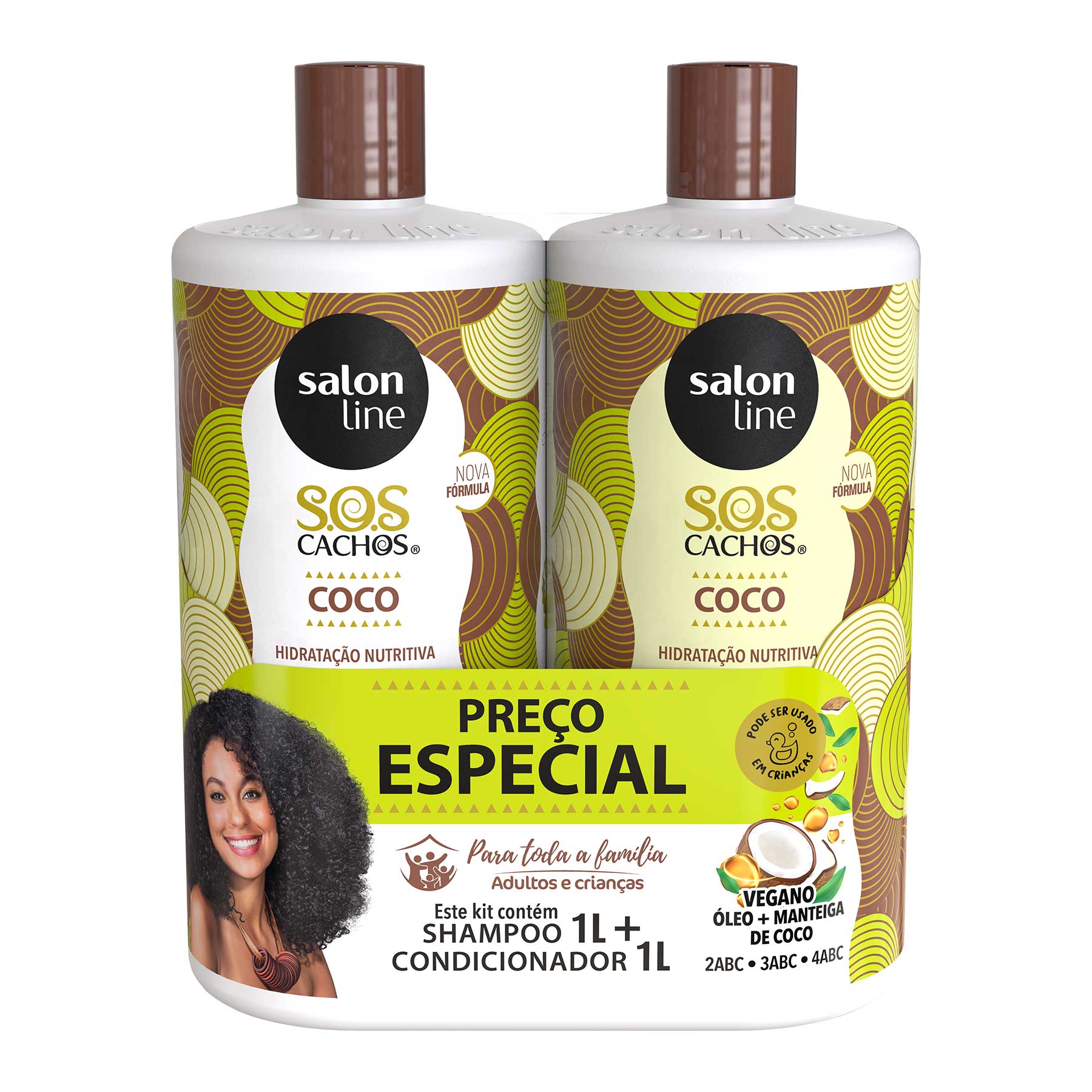 Kit Sos Cachos Coco Profundo Shampoo E Condicionador Litrao Salon Line Droga Raia