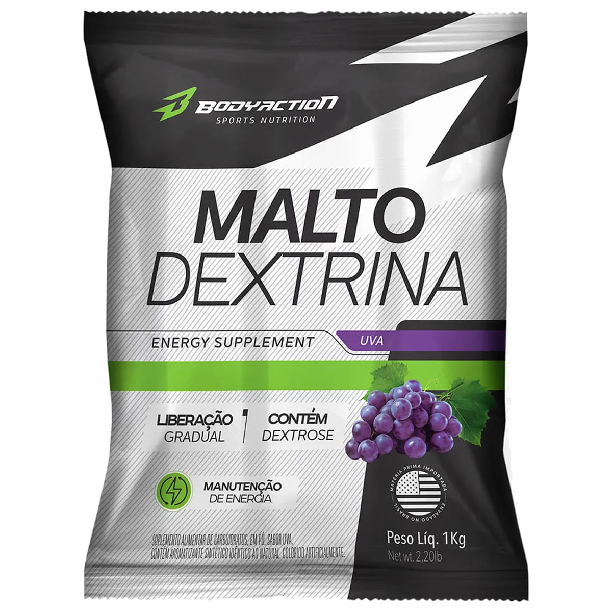 Maltodextrina 1 Kg - Body Action (uva) - Escorrega o Preço