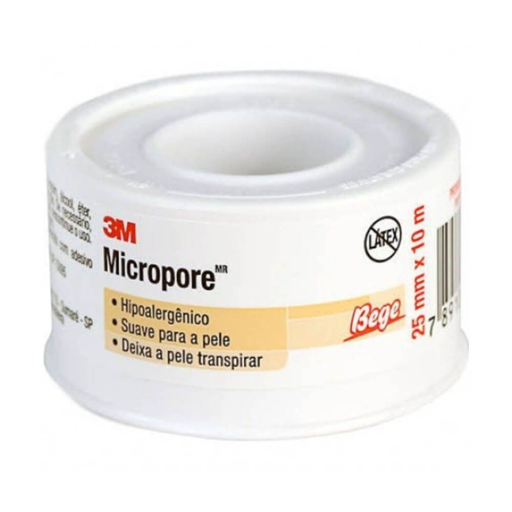 3m Micropore Hospitalar Bege 25mmx10m