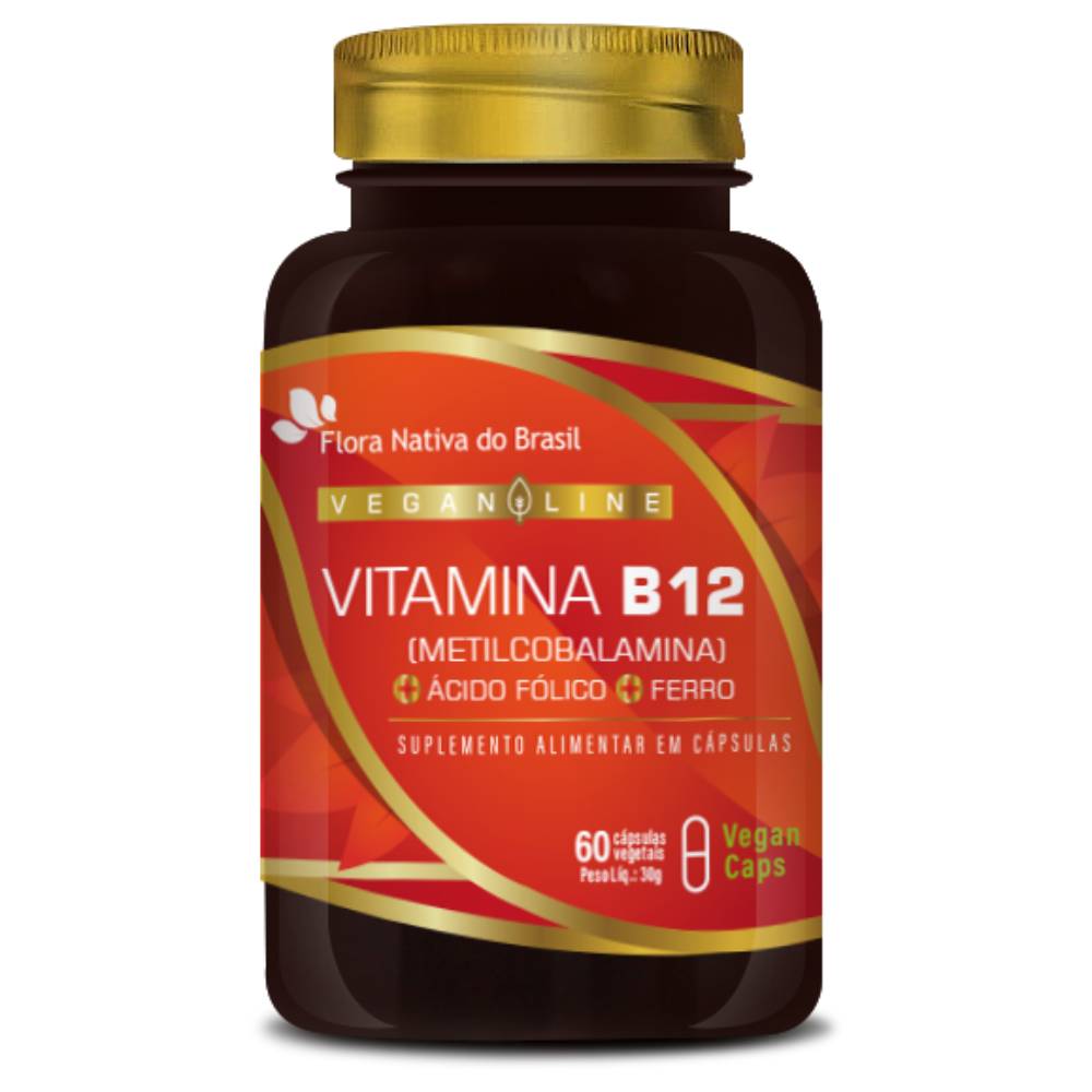 Vitamina B12 + Ferro + Ácido Fólico 60 Vegan Caps - Flora Nativa Menor preço em Vitamina B12 + Ferro + Ácido Fólico 60 Vegan Caps - Flora Nativa