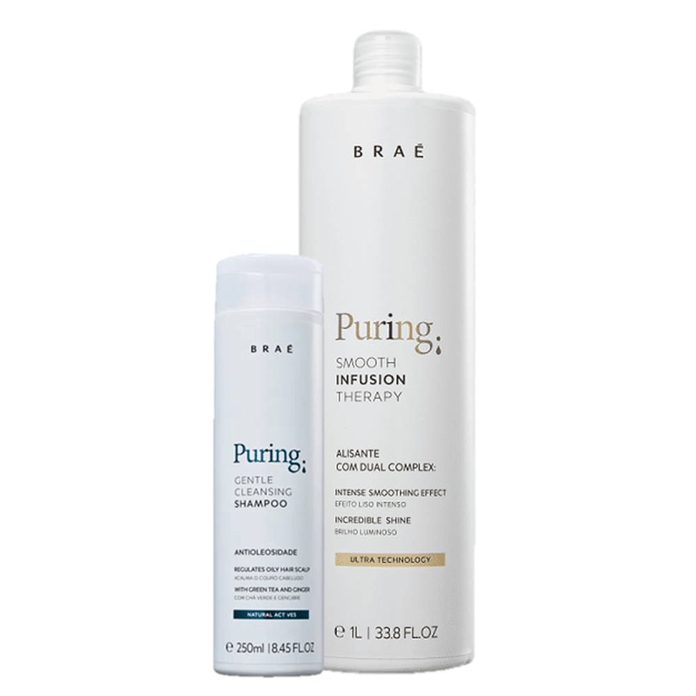 BRAE Puring Smooth Infusion Therapy Redutor de Volume 1L e Shampoo Puring 250ml