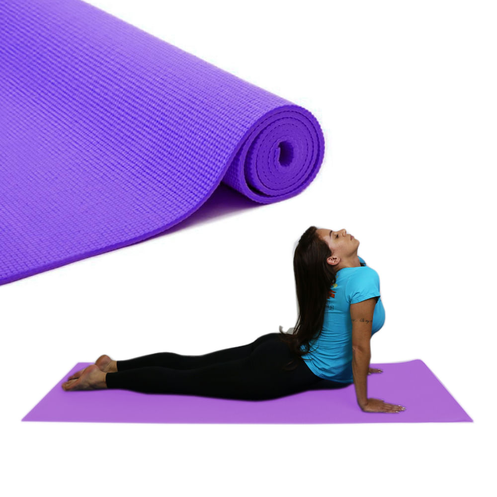 Colchonete Tapete para Pilates e Yoga de Plástico Flexível 173cm Roxo Pista e Campo