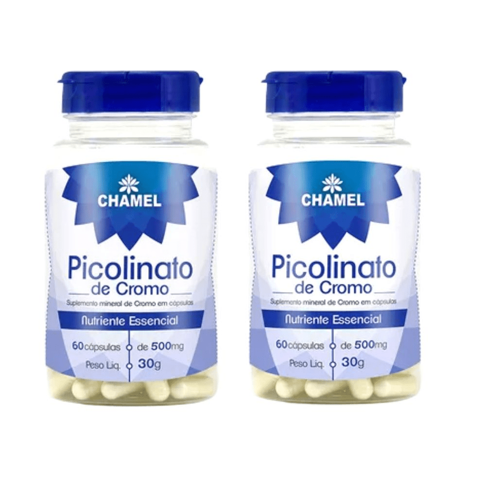 Picolinato De Cromo 2 Frascos C/ 60 Cápsulas 550mg Suplemento Menor preço em Picolinato De Cromo 2 Frascos C/ 60 Cápsulas 550mg Suplemento
