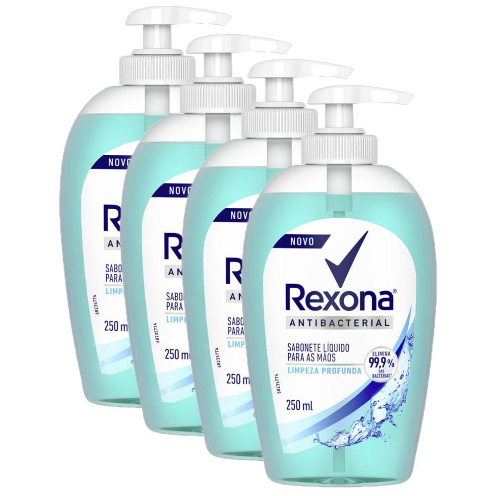 Kit 4 Sabonetes Líquidos para as Mãos Rexona Antibacterial Limpeza Profunda 250ml cada Menor preço em Kit 4 Sabonetes Líquidos para as Mãos Rexona Antibacterial Limpeza Profunda 250ml cada