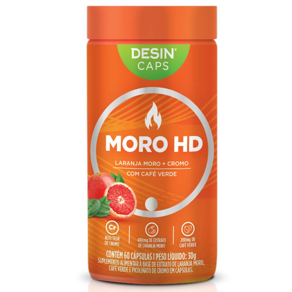 Moro HD ( Laranja Moro + Cromo e Café Verde ) 60 cápsulas - Desinchá Menor preço em Moro HD ( Laranja Moro + Cromo e Café Verde ) 60 cápsulas - Desinchá