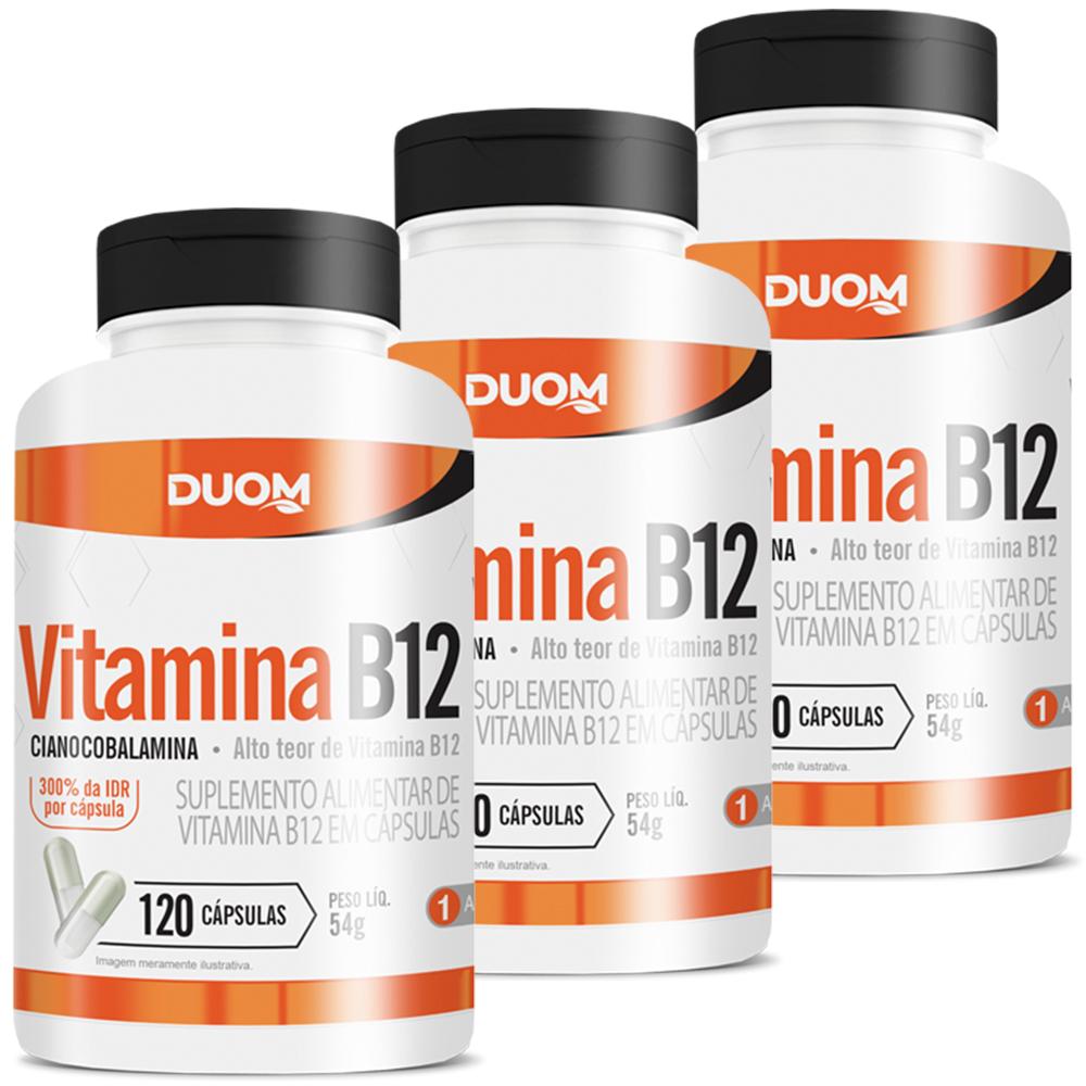 Kit 3 Vitamina B12 120 Cápsulas Duom Menor preço em Kit 3 Vitamina B12 120 Cápsulas Duom