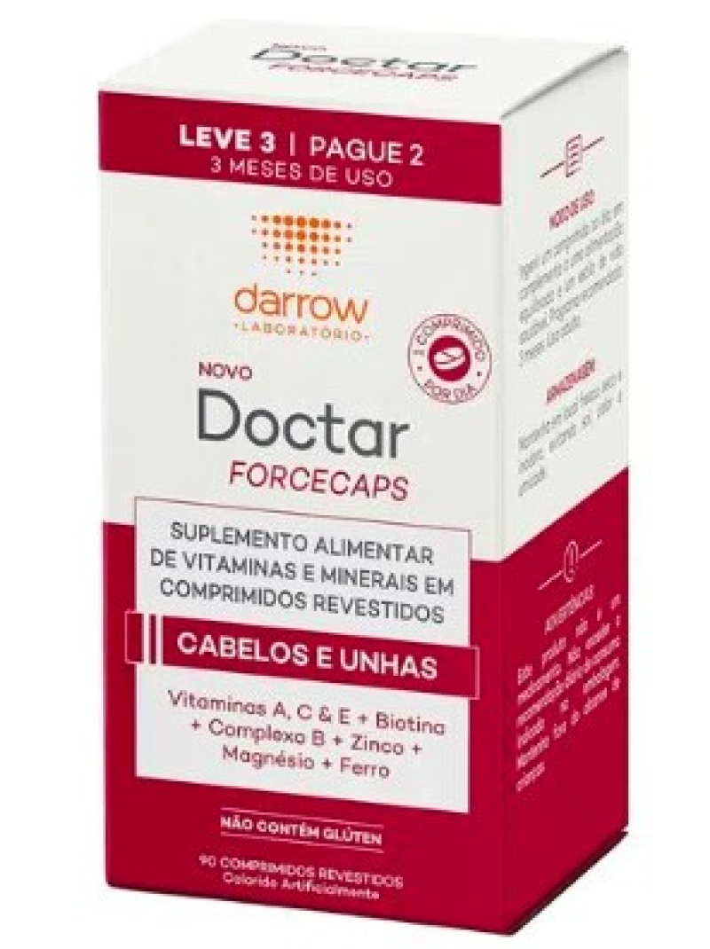 SUPLEMENTO ALIMENTAR CABELO E UNHAS DARROW DOCTAR FORCECAPS 90CPS