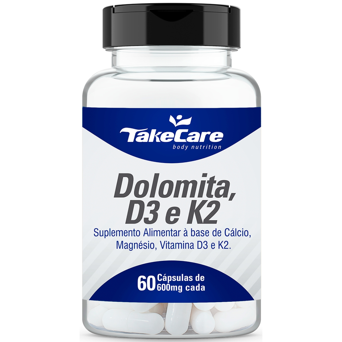 DOLOMITA MAGNÉSIO VITAMINA D3 E VIT K2 60 CÁPSULAS TAKE CARE Menor preço em DOLOMITA MAGNÉSIO VITAMINA D3 E VIT K2 60 CÁPSULAS TAKE CARE