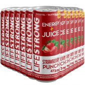 ENERGéTICO LIFE STRONG ENERGY DRINK 12 UNIDADES STRAWBERRY