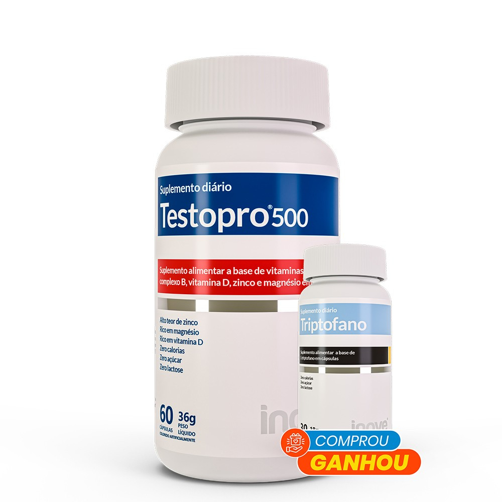 TESTOPRO 500 FóRMULA MASCULINA - INOVE NUTRITION - GANHE 01 TRIPTOFANO 190MG