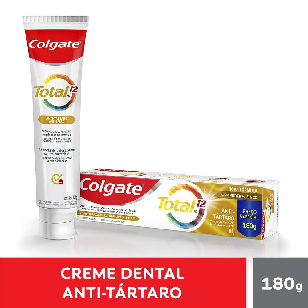 CREME DENTAL COLGATE TOTAL 12 ANTI-TáRTARO 180G | Droga Raia