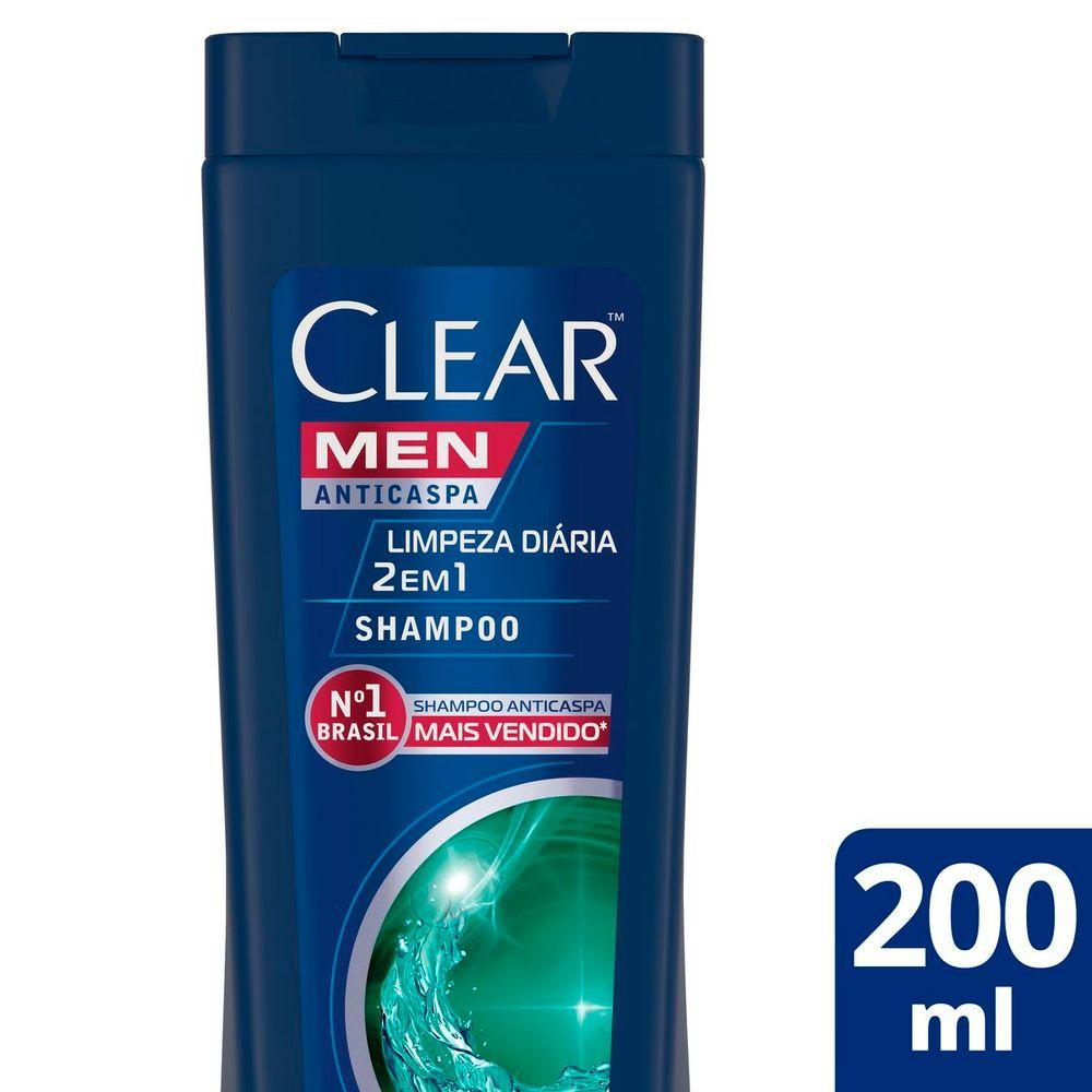 Shampoo Clear Anticaspa Limpeza Diária 2 em 1 200ml