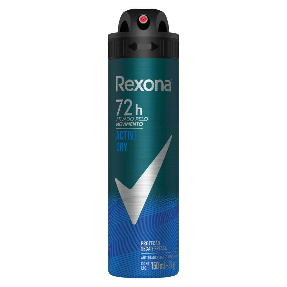 Desodorante Antitranspirante Aerosol Men Rexona Active Dry 150ml
