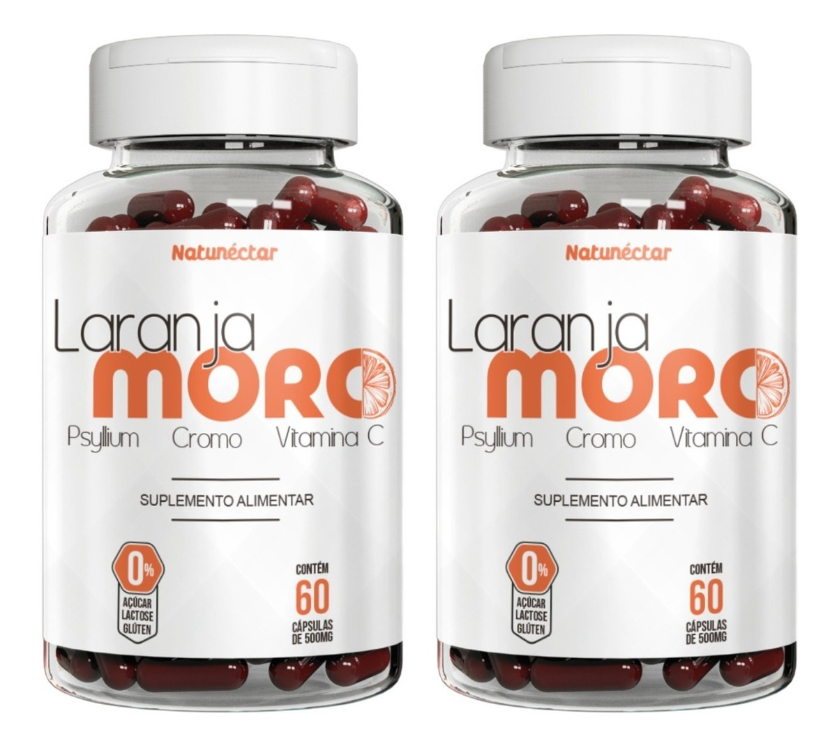 2X LARANJA MORO - MOROSIL - 500MG - 60 CáPSULAS