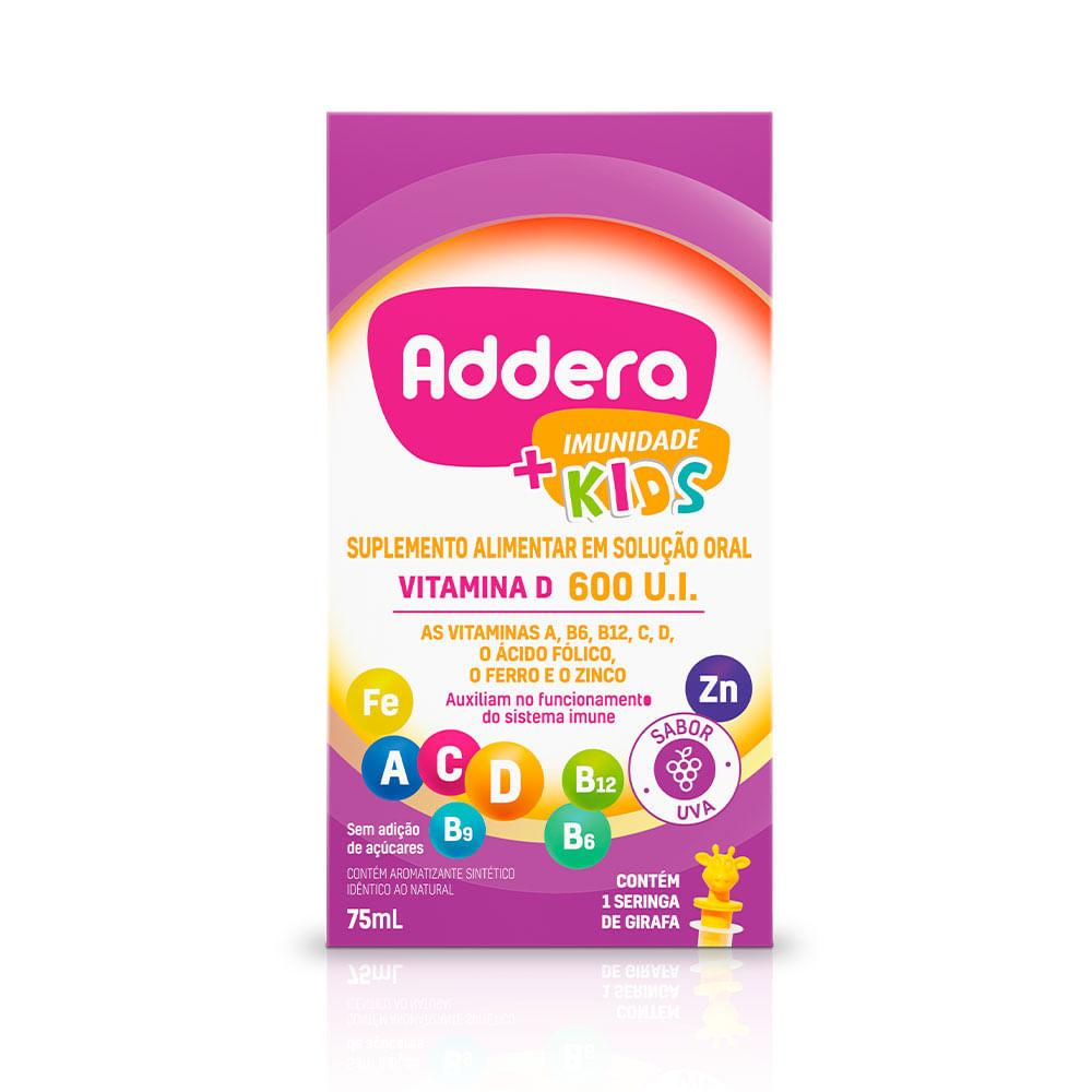 SUPLEMENTO ALIMENTAR ADDERA IMUNIDADE KIDS 600UI COM 75ML