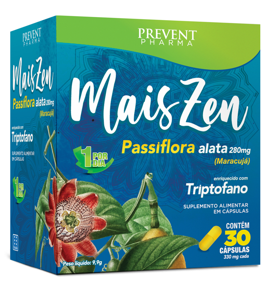 MAIS ZEN PASSIFLORA + TRIPTOFANO 30 CáPS - PREVENT PHARMA