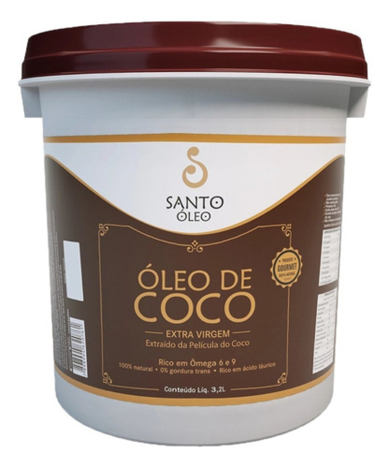 ÓLEO DE COCO EXTRAVIRGEM BALDE 3,2L SANTO ÓLEO Menor preço em ÓLEO DE COCO EXTRAVIRGEM BALDE 3,2L SANTO ÓLEO
