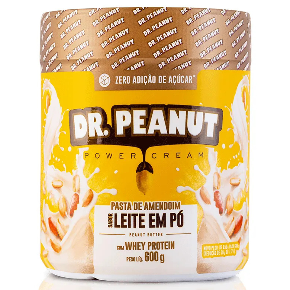 Pasta de Amendoim Pro com Whey Protein Dr. Peanut Leite em Pó 600g Menor preço em Pasta de Amendoim Pro com Whey Protein Dr. Peanut Leite em Pó 600g