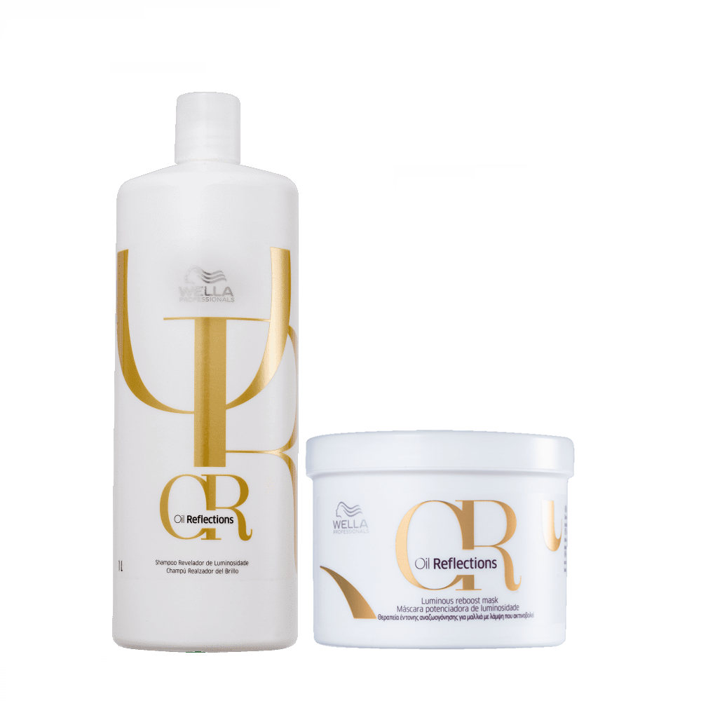 Kit Wella Oil Reflections Shampoo 1L + Máscara de Tratamento 500ml Menor preço em Kit Wella Oil Reflections Shampoo 1L + Máscara de Tratamento 500ml