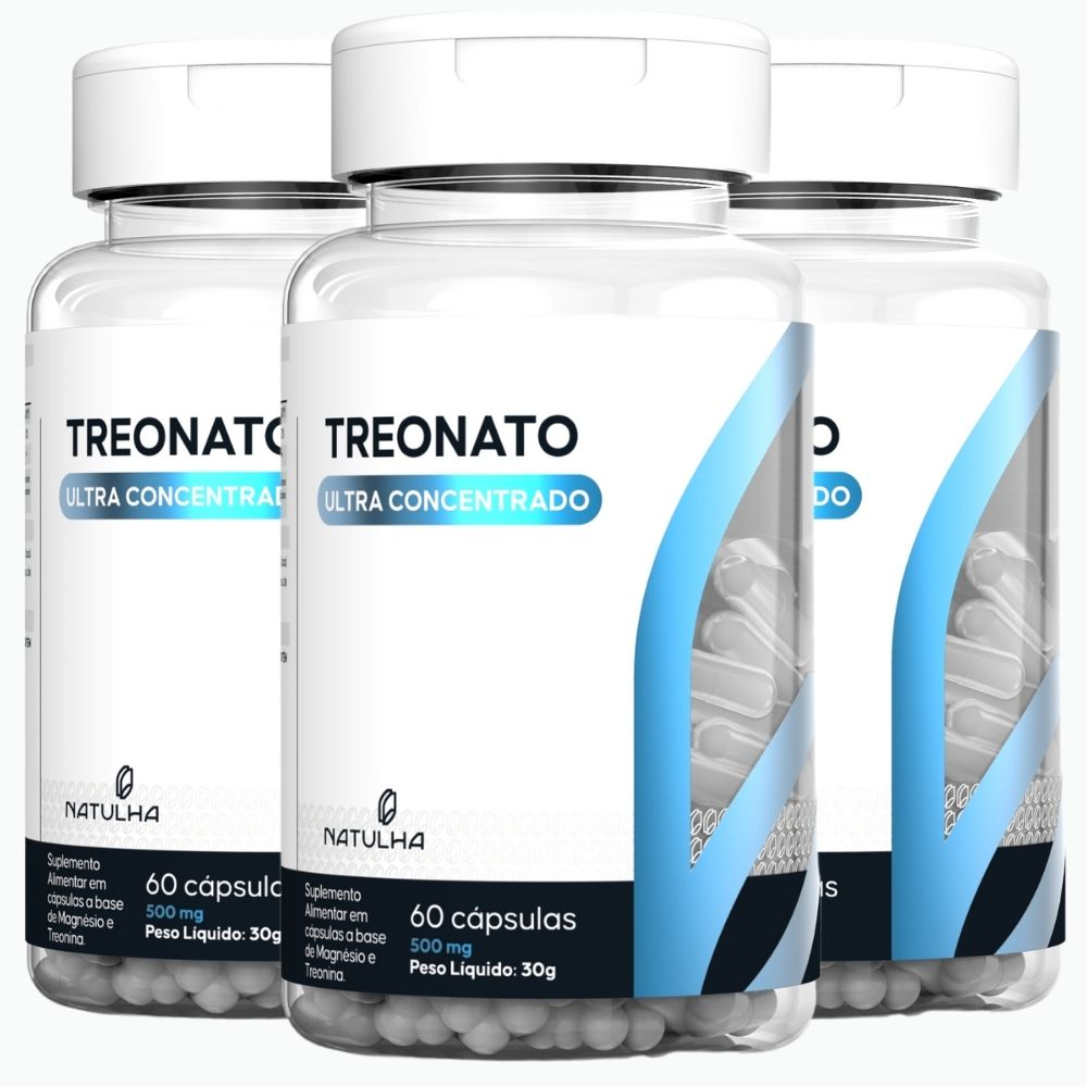 KIT 3X MAGNéSIO TREONATO ULTRA CONCENTRADO 60 CáPSULAS - NATULHA Menor preço em KIT 3X MAGNéSIO TREONATO ULTRA CONCENTRADO 60 CáPSULAS - NATULHA