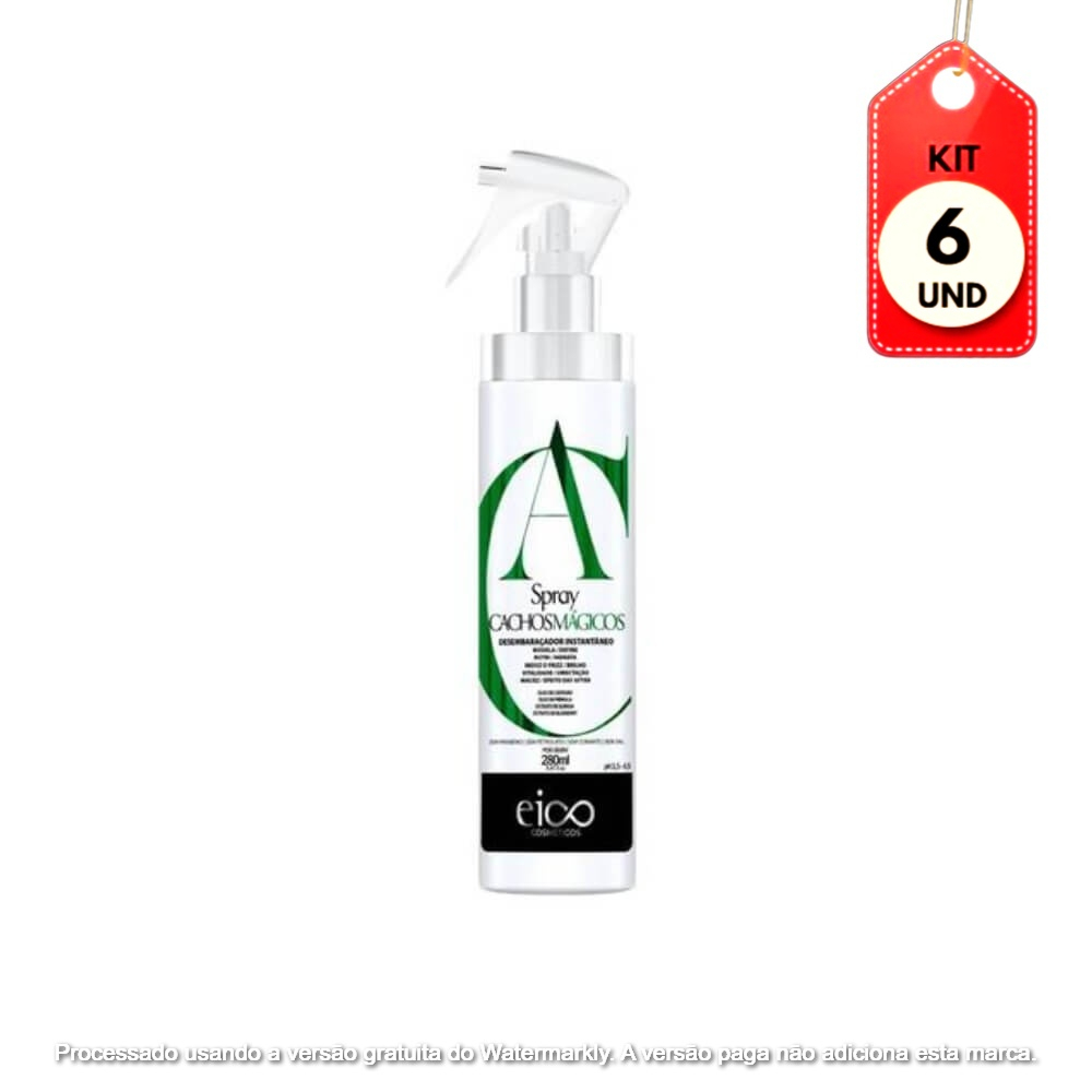 KIT C/06 EICO CACHOS MáGICOS SPRAY 280ML Menor preço em KIT C/06 EICO CACHOS MáGICOS SPRAY 280ML