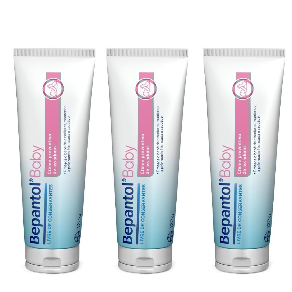 KIT COM 3 CREMES POMADA DE ASSADURA 120GR CADA - BEPANTOL Menor preço em KIT COM 3 CREMES POMADA DE ASSADURA 120GR CADA - BEPANTOL