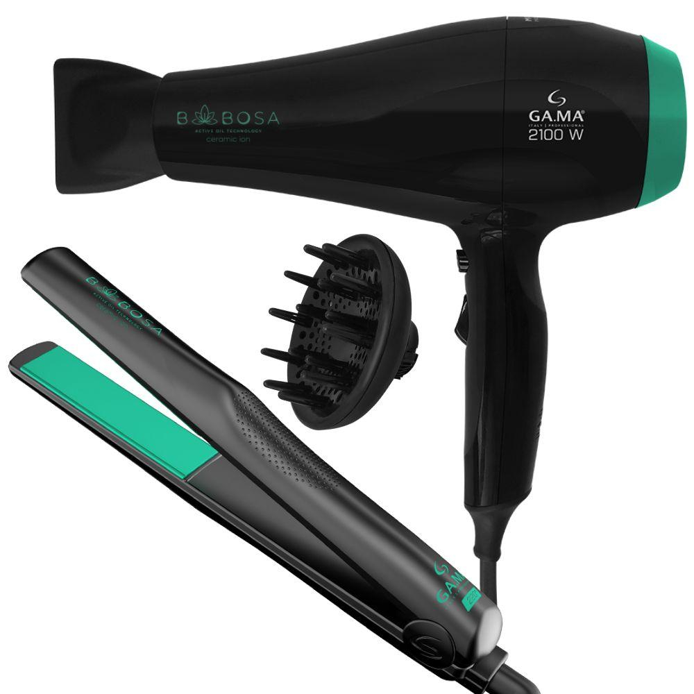 KIT PRANCHA E SECADOR DE CABELO BABOSA 220V Menor preço em KIT PRANCHA E SECADOR DE CABELO BABOSA 220V