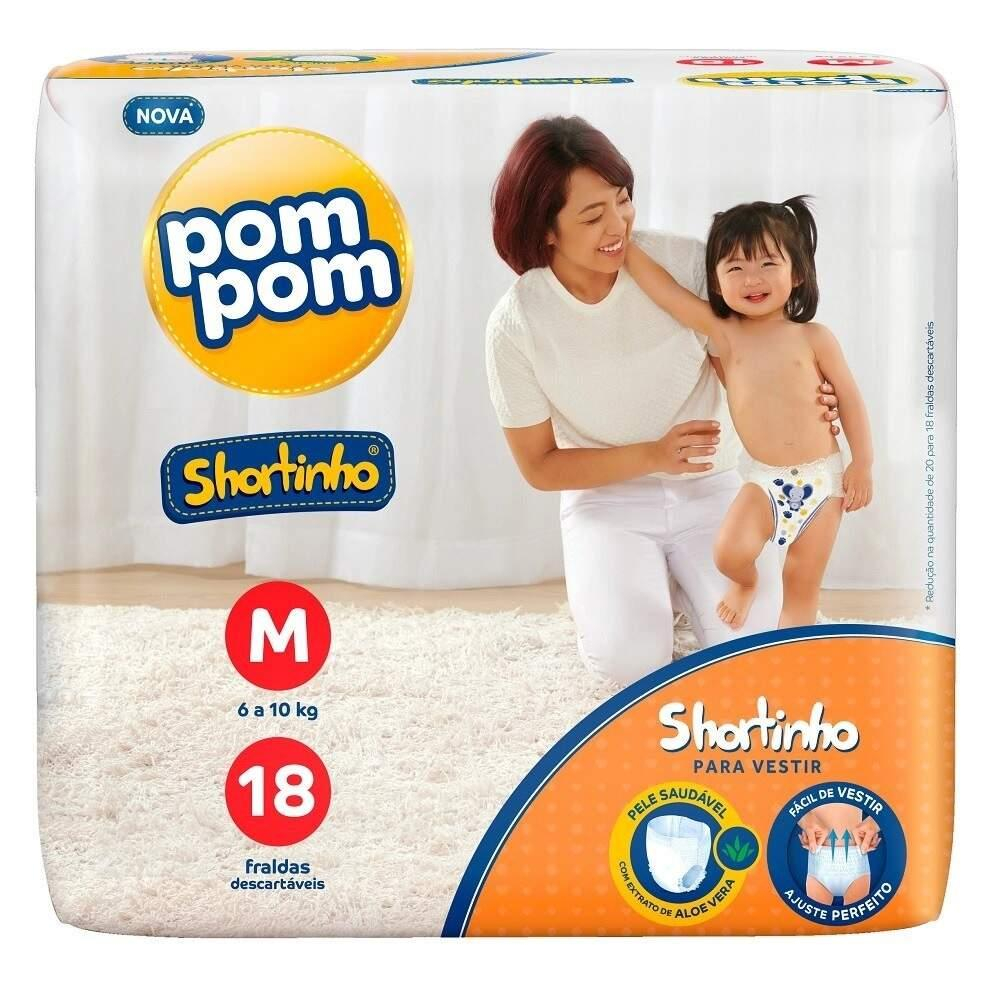 FRALDA SHORTINHO COM 18UN POM POM Menor preço em FRALDA SHORTINHO COM 18UN POM POM