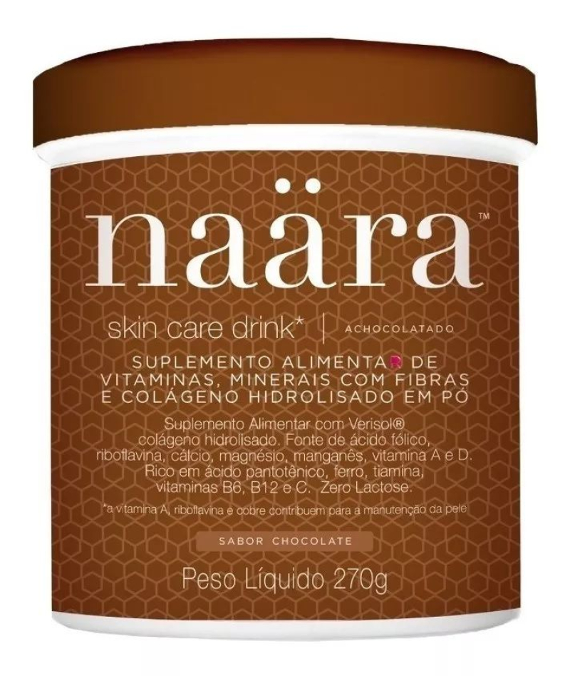 COLáGENO NAARA SKIN CARE DRINK COM VERISOL 270G SABOR:CHOCOLATE