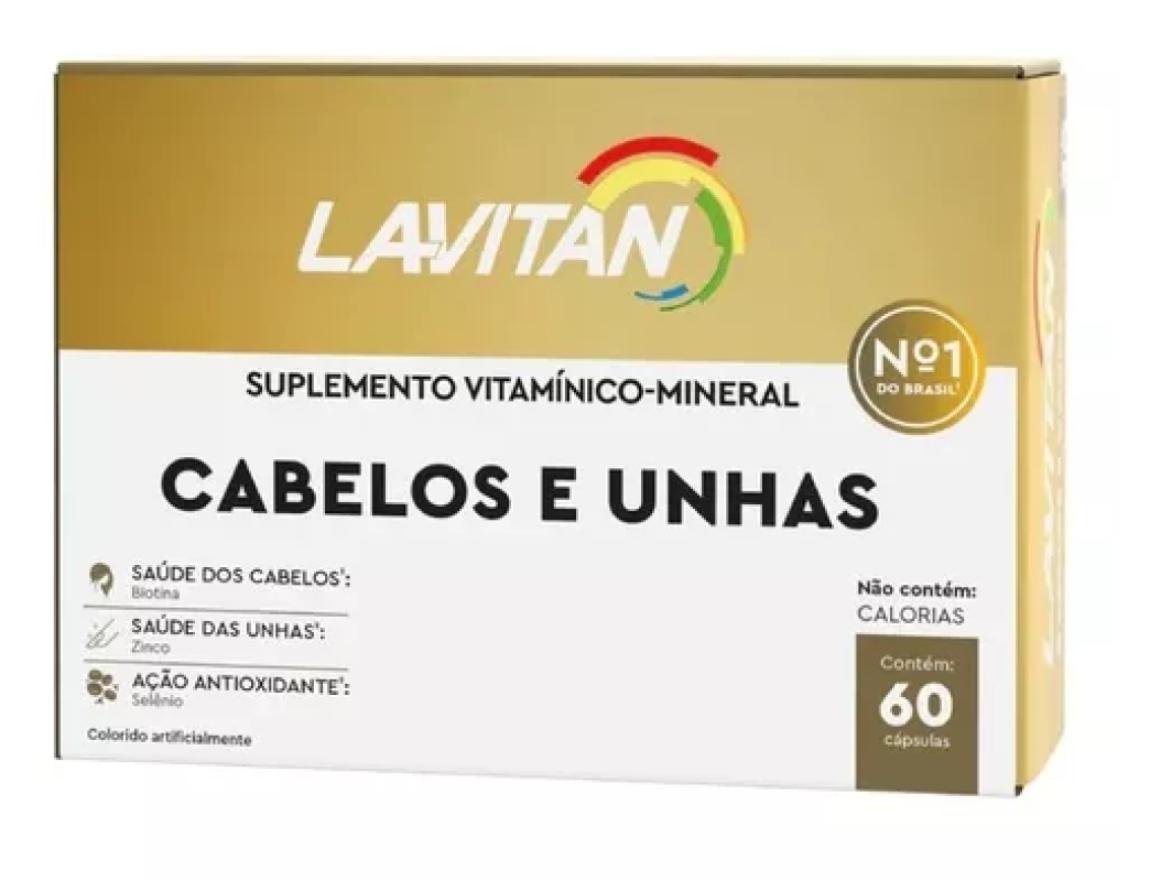 LAVITAN HAIR CABELOS E UNHAS CIMED - SUPLEMENTO VITAMíNICO-MINERAL 60 CAPS ORIGINAL