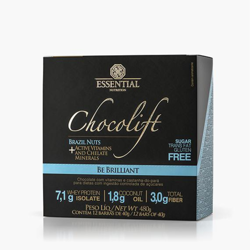 CHOCOLIFT BE BRILLIANT COM WHEY &amp; NUTS 40G ESSENTIAL 12 UNID