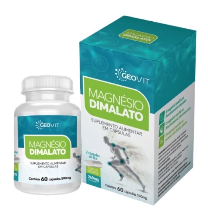 SUPLEMENTO ALIMENTAR MAGNESIO DIMALATO 600MG 60CPS GEOVIT