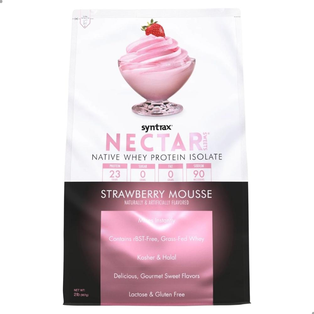 WHEY PROTEIN ISOLATE NATIVE NECTAR SWEETS 907G 2LBS SYNTRAX Strawberry Mousse