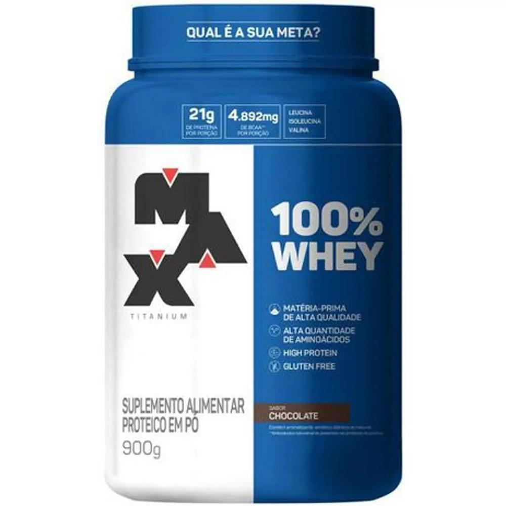 WHEY 100% CONCENTRADO POTE MAX TITANIUM 900G Chocolate